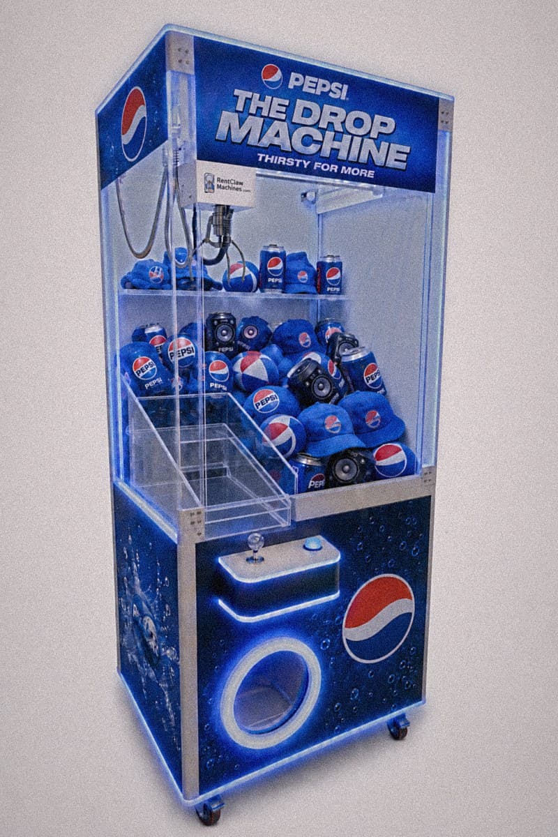 Pepsi branded Event Claw 31L example build: The Drop Machine