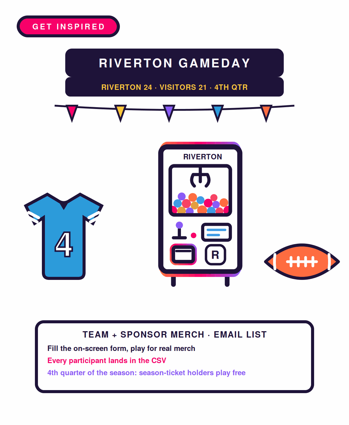Concept illustration: The Fourth Quarter Machine, a claw machine idea for this event type