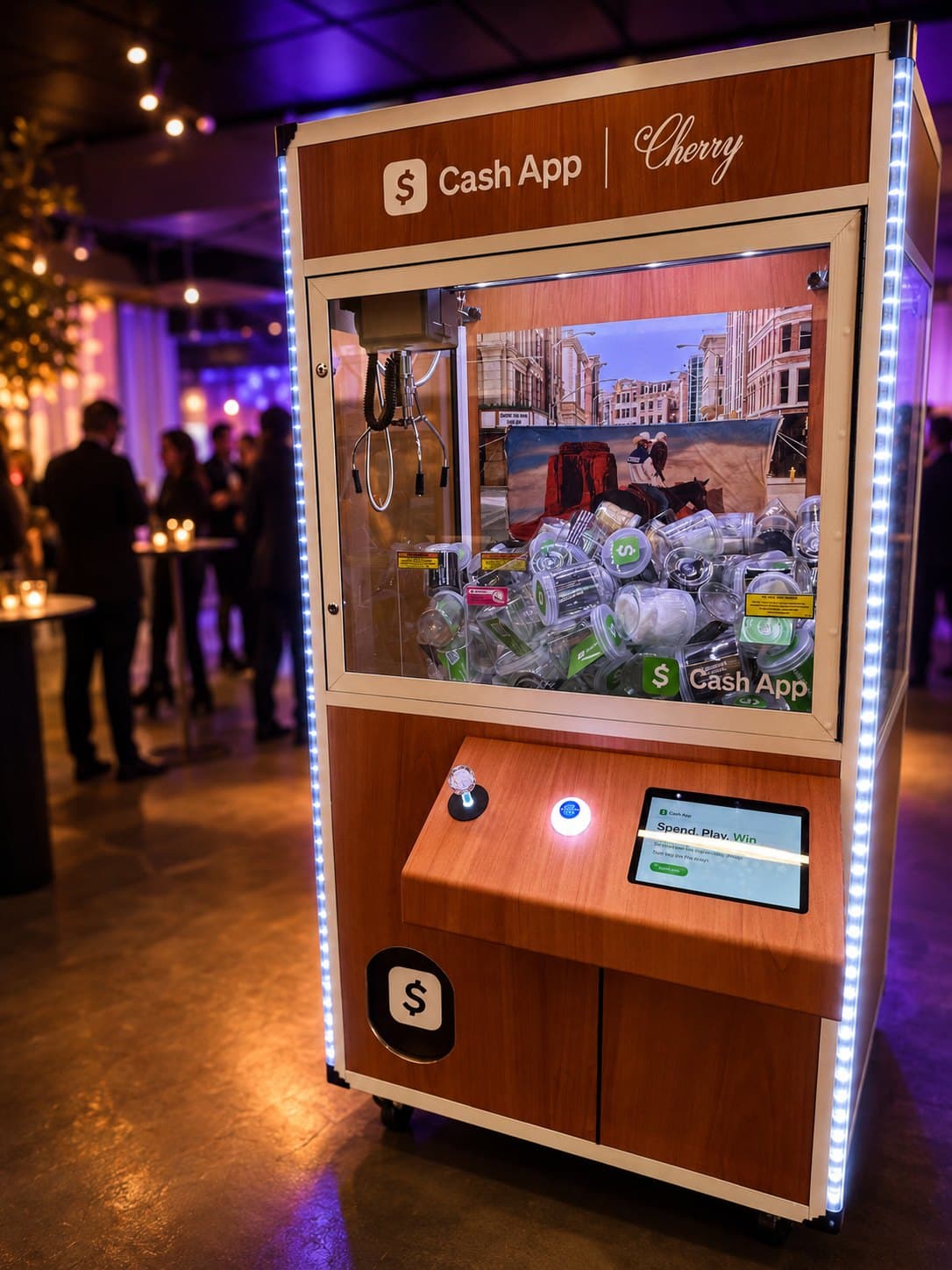 Cash App × Cherry branded Event Claw Pro 41XL example build: Brand Activation Build